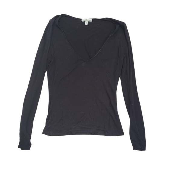 Charlotte Russe Women's black scoop neck long sleeve size S casual preppy boho - Picture 1 of 8